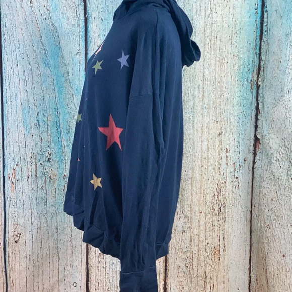 Sundry Navy Star Print Hoodie - Picture 10 of 11